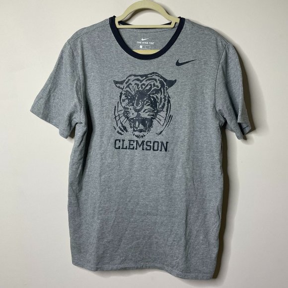 Nike Athletic Cut Grey SS CLEMSON Shirt Large - Picture 1 of 4